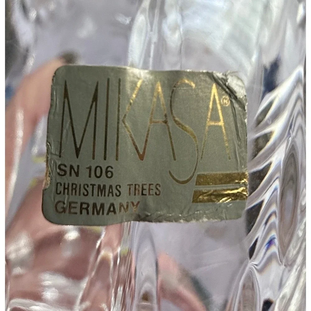Mikasa Christmas Trees Germany‎ Crystal Glass Bowl SN106 Holiday Decor